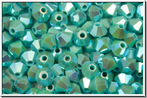 Preciosa� Bicone, 4mm, turquoise, op., AB2x, 50 Stk.