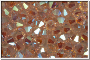 Preciosa� Bicone, 4mm, rose, lt., trans., AB2x, 50 Stk.