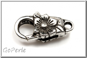 Karabiner "Helleborus", 24*10mm, antiksilberfb., Tibetsilber, 1 Stk.