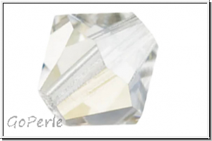 Preciosa� Bicone, 3mm, crystal, trans., argent flare, half, 50 Stk.