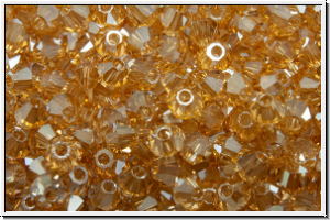 Preciosa� Bicone, 3mm, crystal, trans., golden flare, full, 50 Stk.