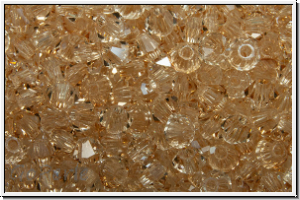 Preciosa� Bicone, 3mm, crystal, trans., honey, half, 50 Stk.