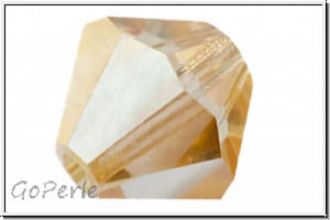 Preciosa� Bicone, 3mm, crystal, trans., blond flare, half, 50 Stk.