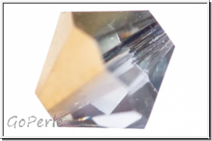 Preciosa� Bicone, 3mm, crystal, trans., aurum, half, 50 Stk.