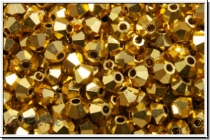 Preciosa� Bicone, 3mm, crystal, trans., aurum, full, 50 Stk.