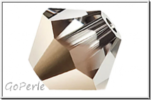 Preciosa� Bicone, 3mm, crystal, trans., starlight gold, half, 50 Stk.