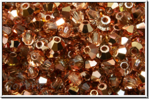 Preciosa� Bicone, 3mm, crystal, trans., capri gold, half, 50 Stk.