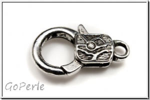 Karabiner "Netz", 23x13mm, antiksilberfb., Metall, 1 Stk.