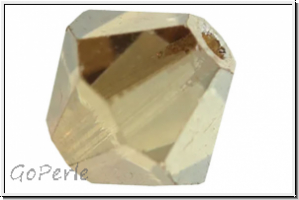 Preciosa� Bicone, 4mm, crystal, trans., golden flare, full, 50 Stk.