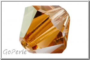 Preciosa� Bicone, 4mm, crystal, trans., celsian, half, 50 Stk.