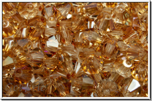 Preciosa� Bicone, 4mm, crystal, trans., celsian, half, 50 Stk.