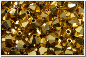 Preciosa� Bicone, 4mm, crystal, trans., aurum, full, 50 Stk.