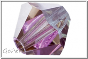 Preciosa� Bicone, 4mm, crystal, trans., vitrail, lt., half, 50 Stk.