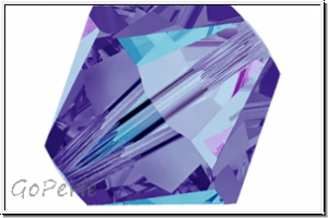 Preciosa� Bicone, 4mm, crystal, trans., heliotrope, half, 50 Stk.