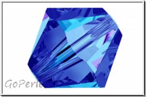 Preciosa� Bicone, 4mm, crystal, trans., blue, bermuda, half, 50 Stk.