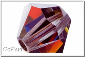 Preciosa� Bicone, 4mm, crystal, trans., volcano, half, 50 Stk.