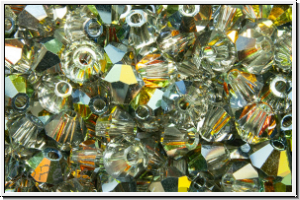 Preciosa� Bicone, 4mm, crystal, trans., marea, half, 50 Stk.