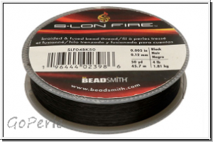 S-LON Fire Beading Thread, F�delgarn, 04 LB, black, 50 yd