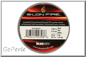 S-LON Fire Beading Thread, F�delgarn, 04 LB, black, 50 yd