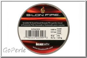 S-LON Fire Beading Thread, F�delgarn, 04 LB, crystal, 50 yd