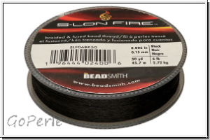 S-LON Fire Beading Thread, F�delgarn, 06 LB, black, 50 yd