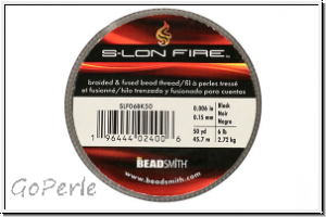 S-LON Fire Beading Thread, F�delgarn, 06 LB, black, 50 yd
