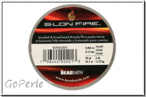 S-LON Fire Beading Thread, F�delgarn, 06 LB, crystal, 50 yd