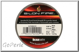 S-LON Fire Beading Thread, F�delgarn, 08 LB, black, 50 yd