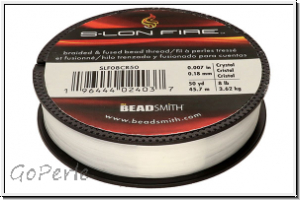 S-LON Fire Beading Thread, F�delgarn, 08 LB, crystal, 50 yd