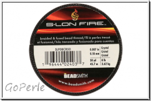 S-LON Fire Beading Thread, F�delgarn, 08 LB, crystal, 50 yd