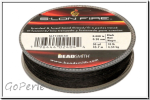 S-LON Fire Beading Thread, F�delgarn, 10 LB, black, 50 yd