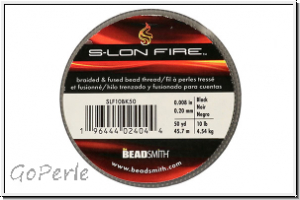 S-LON Fire Beading Thread, F�delgarn, 10 LB, black, 50 yd