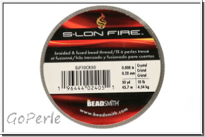 S-LON Fire Beading Thread, F�delgarn, 10 LB, crystal, 50 yd