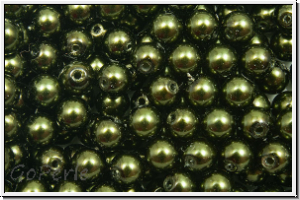 PRECIOSA� Round Pearls MAXIMA, 4mm, green, dk., - pearl effect, 25 Stk.