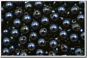 PRECIOSA� Round Pearls MAXIMA, 4mm, blue, dk. - pearl effect, 25 Stk.
