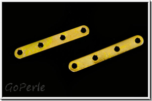 Steg "einfach", 4-Loch, f�r Kette/Armband, 20x3mm, vergoldet, 925er Silber, 1 Stk.
