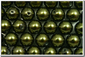 PRECIOSA� Round Pearls MAXIMA, 6mm, green, dk. - pearl effect, 10 Stk.