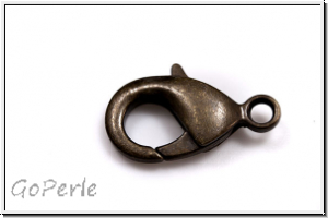 Karabiner "glatt", 19x12mm, antikmessingfb., Messing, 1 Stk.