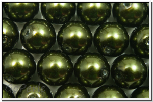 PRECIOSA� Round Pearls MAXIMA, 8mm, green, dk. - pearl effect, 5 Stk.