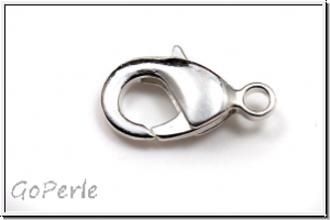 Karabiner "glatt", 19x12mm, silberfb., Messing, 1 Stk.