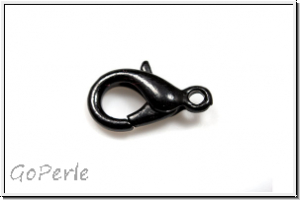 Karabiner "glatt", 15x8mm, black, Messing, 1 Stk.