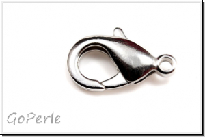 Karabiner "glatt", 19x12mm, antiksilberfb., Messing, 1 Stk.