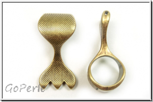 Anh�ngerschlaufe "PALIOCHORI III", CYMBAL, 31,3x15,3mm, antikmessingfb., Metall, 1 Stk.