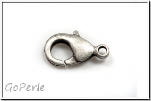 Karabiner "glatt", 15x8mm, paltinfb., matt, Messing, 1 Stk.