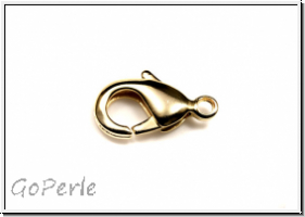 Karabiner "glatt", 15x8mm, goldfb., Messing, 1 Stk.