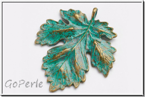 Anh�nger "Ahorn" (Statement), 41x35,5x2mm, antikmessing, patina, Metall, 1 Stk.
