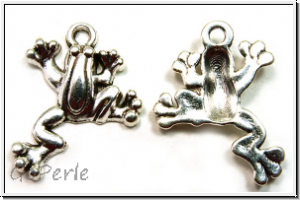 Anh�nger "Laubfrosch", 21,5x17x2,7mm, antiksilberfb., Metall, 1 Stk.