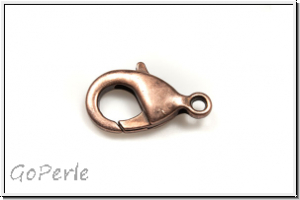 Karabiner "glatt", 15x8mm, antikkupferfb., Messing, 1 Stk.