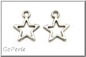 Anh�nger "Star", 14,5x12x1mm, antiksilberfb., Metall, 5 Stk.