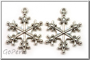 Anh�nger "Eiskristall", 29x22x3mm, antiksilberfb., Metall, 1 Stk.
